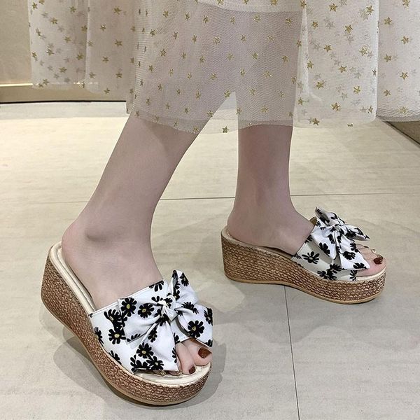 slippers bow women's summer 2021 korean style high heel fashion flip-flops muffin platform wedge a731, Black
slippers bow women's summer 2021 korean style high heel fashion flip-flops muffin platform wedge a731, Black