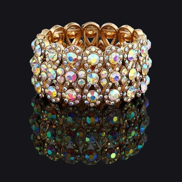 wedding jewelry luxury full crystal rhinestones gold color bracelets for women bride stretch rope wide bracelet bangles q0717, Black
wedding jewelry luxury full crystal rhinestones gold color bracelets for women bride stretch rope wide bracelet bangles q0717, Black