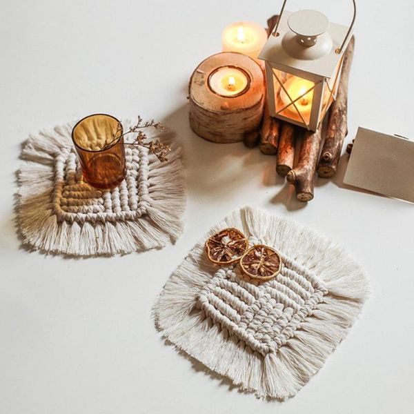mats & pads cup table mat handmade square heat resistant thick water-absorbent dining with tassel for kitchen
mats & pads cup table mat handmade square heat resistant thick water-absorbent dining with tassel for kitchen