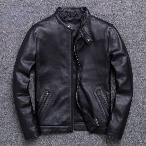 men's leather & faux autumn cowhide coat vintage short genuine jackets male spring 2021 casual clothing jaqueta masculina gxy906, Black
men's leather & faux autumn cowhide coat vintage short genuine jackets male spring 2021 casual clothing jaqueta masculina gxy906, Black