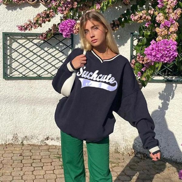 women's hoodies & sweatshirts autumn women casual retro loose ladies female lettering pattern pullover long sleeve v-neck shirt, Black
women's hoodies & sweatshirts autumn women casual retro loose ladies female lettering pattern pullover long sleeve v-neck shirt, Black