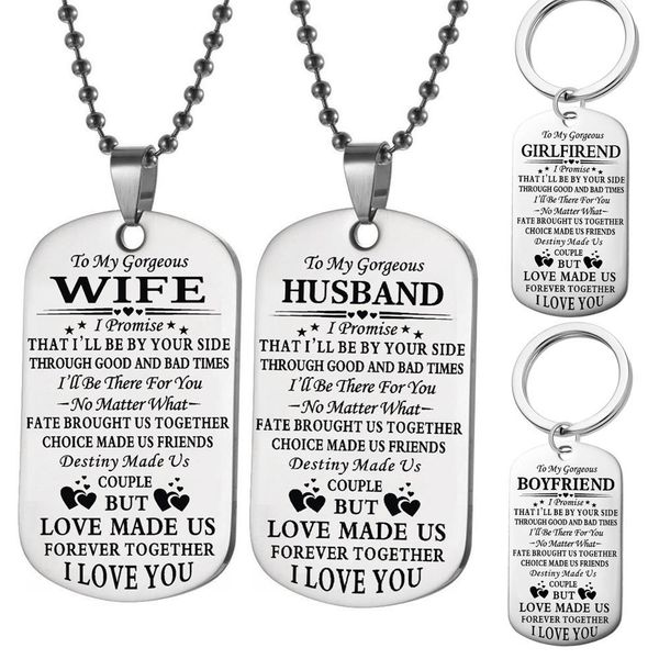 stainless steel ring ornaments to my husband wife military necklace couple stainless steel men rings, Silver
stainless steel ring ornaments to my husband wife military necklace couple stainless steel men rings, Silver
