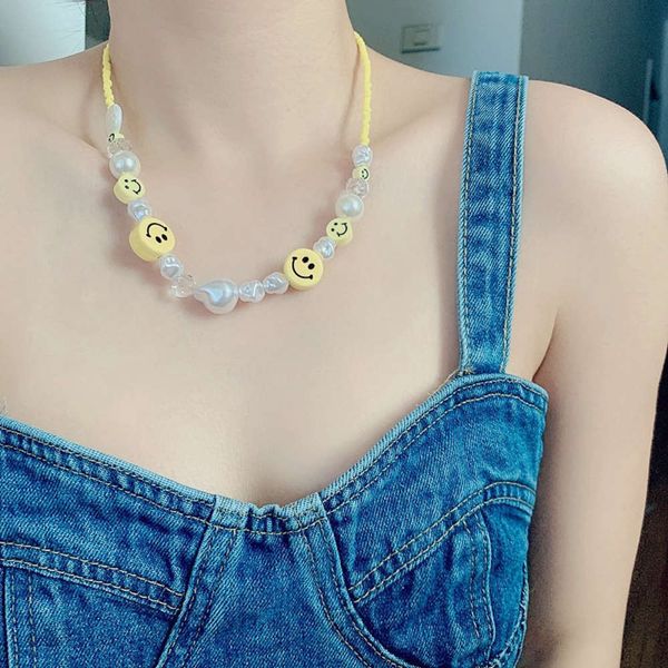 hbp fashion baroque pearl women's yellow necklace irregular design smile japanese korean style clavicle chain, Silver
hbp fashion baroque pearl women's yellow necklace irregular design smile japanese korean style clavicle chain, Silver