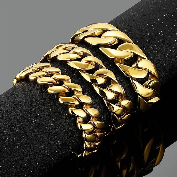 link, chain golden curb cuban heavy big bracelet for mens boys 316l stainless steel link bangle xmas gifts high quality, Black
link, chain golden curb cuban heavy big bracelet for mens boys 316l stainless steel link bangle xmas gifts high quality, Black