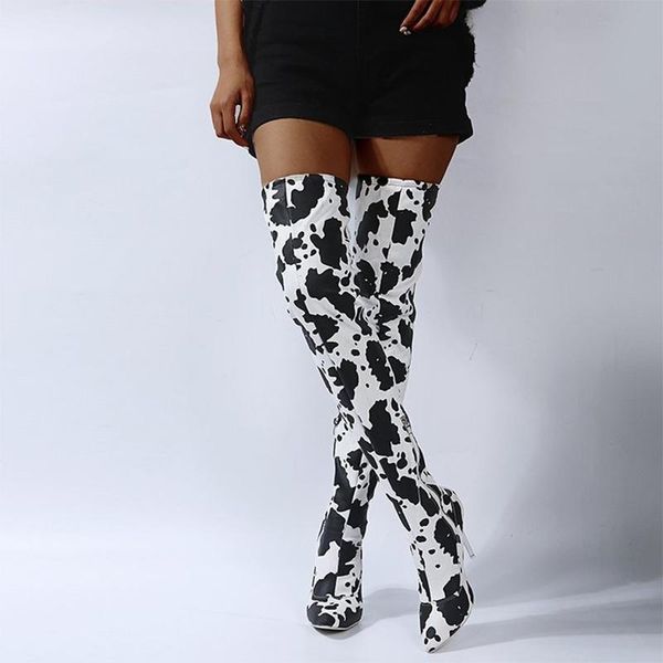 boots women over the knee thigh high boot pointed toe zip cow print patchwork sewing autumn winter thin heel 2021 shoes plus size, Black
boots women over the knee thigh high boot pointed toe zip cow print patchwork sewing autumn winter thin heel 2021 shoes plus size, Black