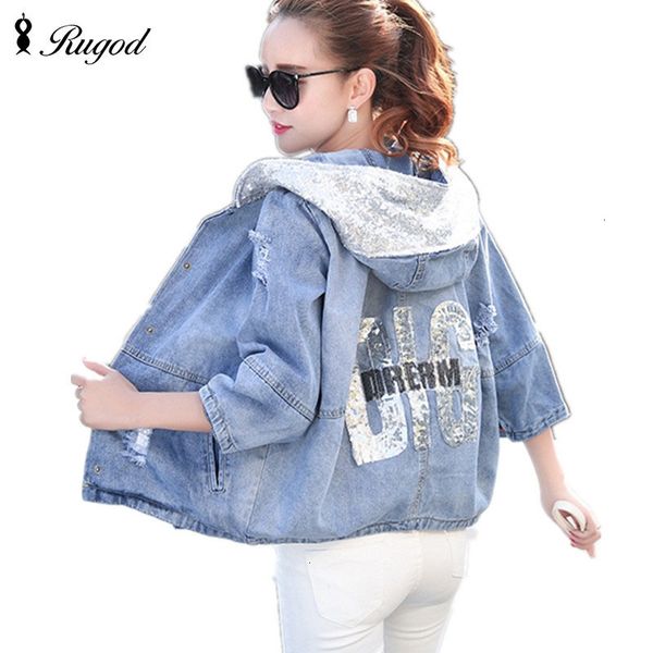 rugod spring autumn women denim jacket girls casual loose ripped hole jeans coat female plus size hooded outerwear bomber jacket 201006, Black;brown
rugod spring autumn women denim jacket girls casual loose ripped hole jeans coat female plus size hooded outerwear bomber jacket 201006, Black;brown