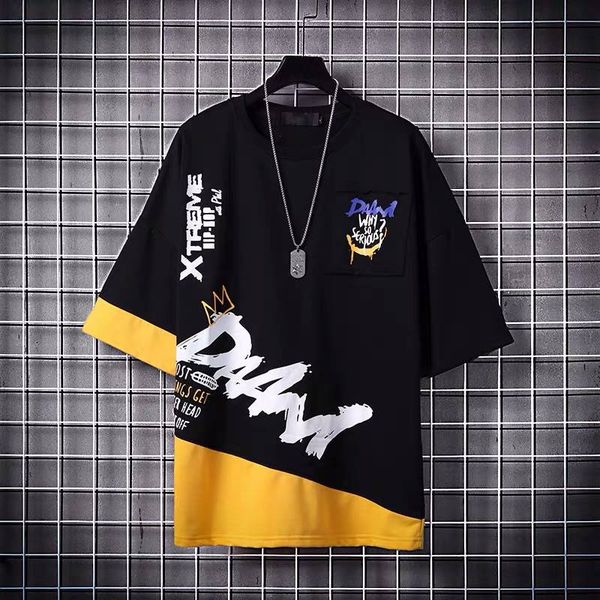 hip hop patchwork t shirt man harajuku t-shirt male casual summer loose black tshirt streetwear black korean tees, White;black
hip hop patchwork t shirt man harajuku t-shirt male casual summer loose black tshirt streetwear black korean tees, White;black