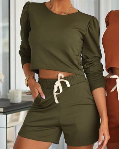 women's tracksuits shorts set fashion two piece solid color and waist pocket with draw cord casual female clothing, Gray
women's tracksuits shorts set fashion two piece solid color and waist pocket with draw cord casual female clothing, Gray
