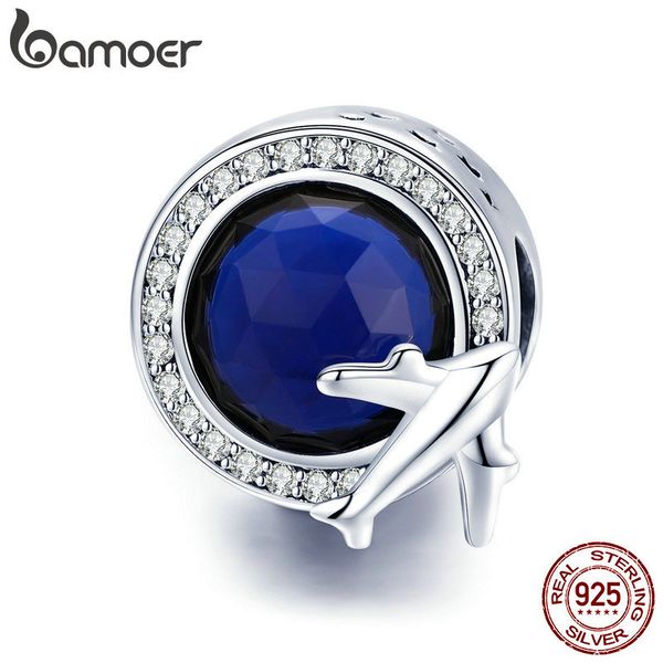 bamoer real 925 sterling silver round global plane charms blue cz beads fit women bracelets necklaces diy jewelry making scc895 q0531, Black
bamoer real 925 sterling silver round global plane charms blue cz beads fit women bracelets necklaces diy jewelry making scc895 q0531, Black