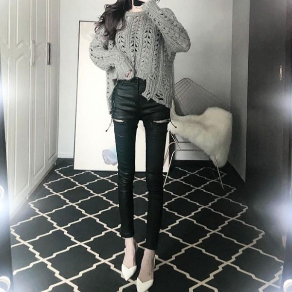 women's pants & capris punk style fashion zippers side corss tied womens pu leather high waist slim fit qualities female full length pe, Black;white
women's pants & capris punk style fashion zippers side corss tied womens pu leather high waist slim fit qualities female full length pe, Black;white