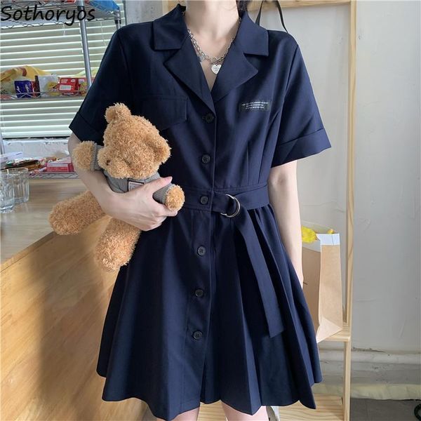 casual dresses women short sleeve knee length students streetwear notched pleated irregular single breasted korean style harajuku mujer, Black;gray
casual dresses women short sleeve knee length students streetwear notched pleated irregular single breasted korean style harajuku mujer, Black;gray