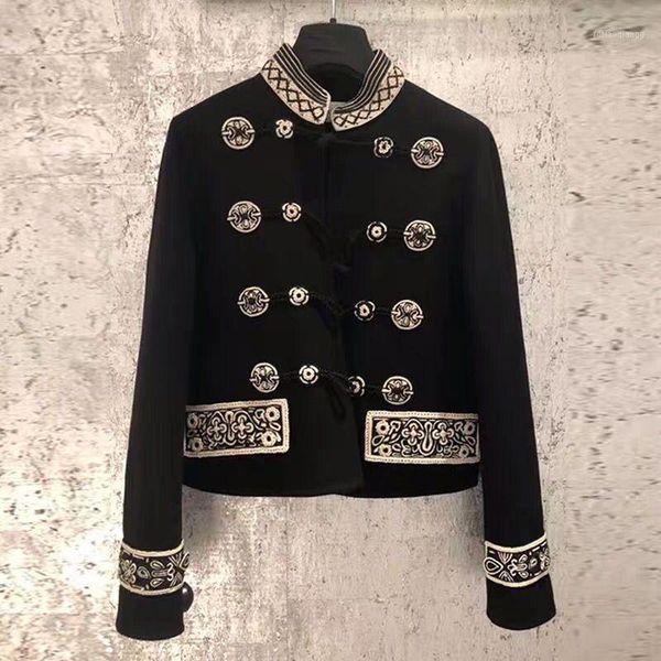 women's jackets women vintage luxury embroidery coat runway designer double breasted autumn female party overcoat outerwear clothes, Black;brown
women's jackets women vintage luxury embroidery coat runway designer double breasted autumn female party overcoat outerwear clothes, Black;brown