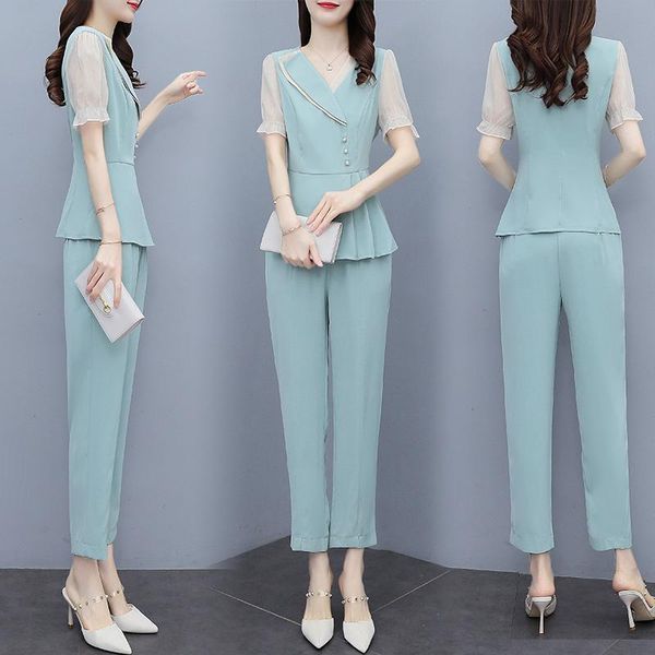 women's two piece pants patchwork woman suits lady suit office design ensemble blazer pantalon femme korean style work for ladies, White
women's two piece pants patchwork woman suits lady suit office design ensemble blazer pantalon femme korean style work for ladies, White