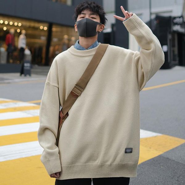 autumn winter sweater men streetwear loose lazy korean fashion thickened o-neck oversize couple casual men's knitting clothing, White;black
autumn winter sweater men streetwear loose lazy korean fashion thickened o-neck oversize couple casual men's knitting clothing, White;black