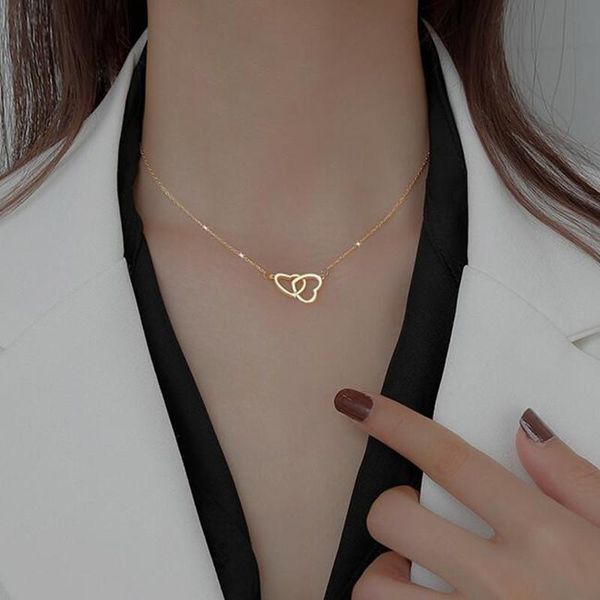 chains 2021 925 sterling silver heart-to-heart necklace simple niche clavicle chain pendant shiny love zircon
chains 2021 925 sterling silver heart-to-heart necklace simple niche clavicle chain pendant shiny love zircon