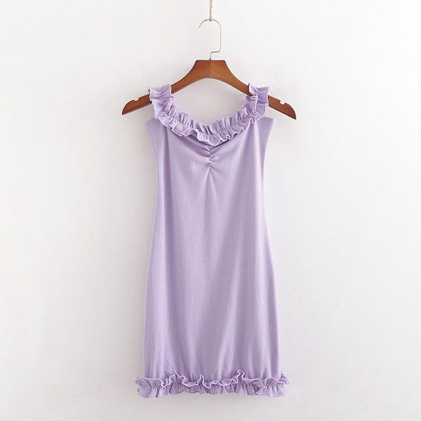 casual dresses sweet ruffles bodycon dress knit cotton sleeveless tank women solid color skinny pack hip mini, Black;gray
casual dresses sweet ruffles bodycon dress knit cotton sleeveless tank women solid color skinny pack hip mini, Black;gray