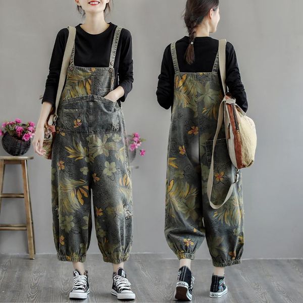 women's jeans women casual l-2xl oversize flower printed jumpsuits style denim, Blue
women's jeans women casual l-2xl oversize flower printed jumpsuits style denim, Blue