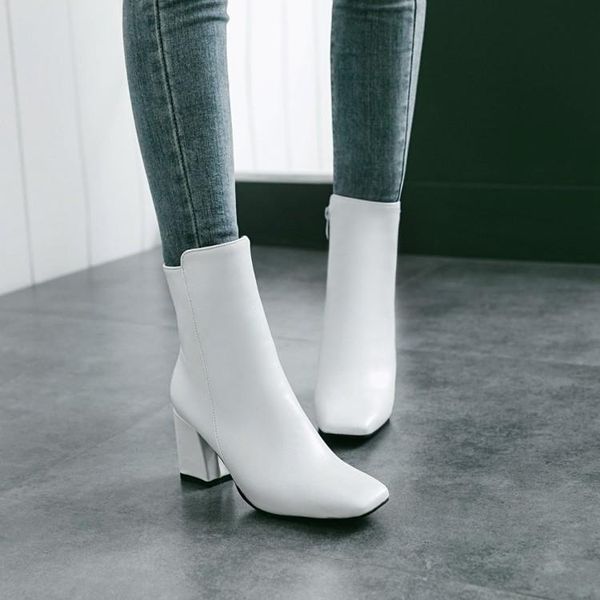 boots 2021 chic white women pu leather autumn winter shoes woman spuare toe coarse heel ankle female botas mujer, Black
boots 2021 chic white women pu leather autumn winter shoes woman spuare toe coarse heel ankle female botas mujer, Black