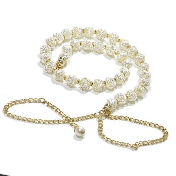 new women's pearl rose waist chain, fashionable and versatile, decorative flower waist chain, thin belt, Black;brown
new women's pearl rose waist chain, fashionable and versatile, decorative flower waist chain, thin belt, Black;brown