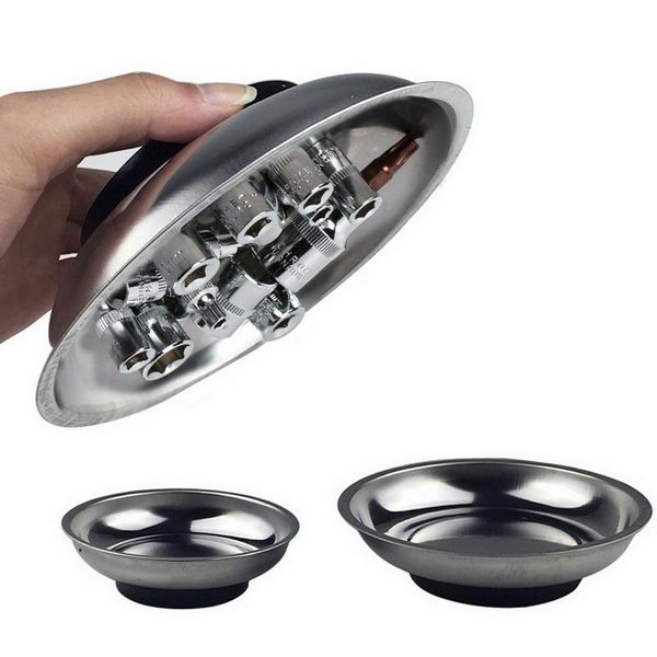 circle stainless steel magnetic parts bowl tool tray nuts bolts screws part tray magnetic parts plate silver 
circle stainless steel magnetic parts bowl tool tray nuts bolts screws part tray magnetic parts plate silver