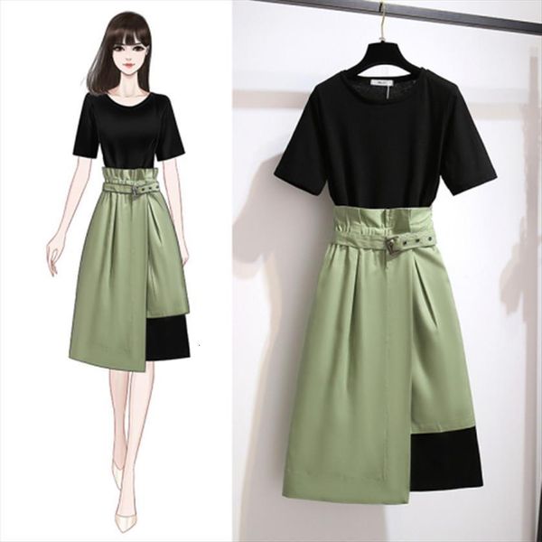 simple fashion solid color suits womens tracksuits black mid length cotton t shirt dresses and fower bud split irregular skirt, Gray
simple fashion solid color suits womens tracksuits black mid length cotton t shirt dresses and fower bud split irregular skirt, Gray