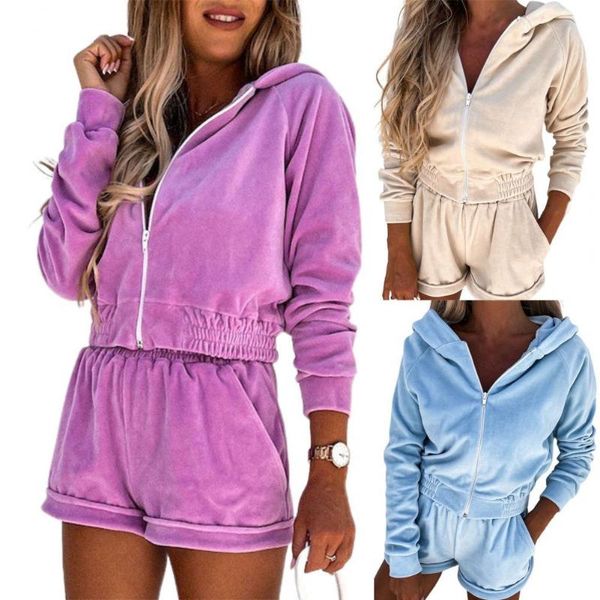 women's tracksuits 2pcs/set sports suits women outfits shorts set autumn long sleeve zipper hooded coat loose two piece, Gray
women's tracksuits 2pcs/set sports suits women outfits shorts set autumn long sleeve zipper hooded coat loose two piece, Gray