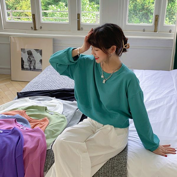 2021 new 9 colors autumn korean style women sweatshirts soild candy color short sweatshirt womens pullovers (f4097) d1ej, Black
2021 new 9 colors autumn korean style women sweatshirts soild candy color short sweatshirt womens pullovers (f4097) d1ej, Black