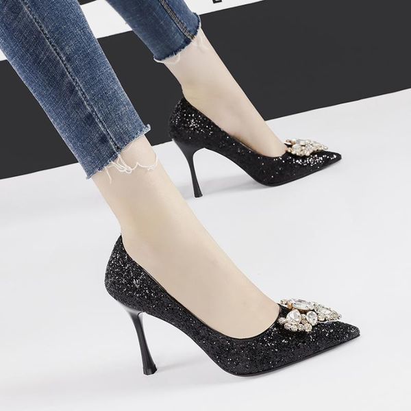 dress shoes womens 2021 high heels luxury crystal korean fashion party night pumps ladies, Black
dress shoes womens 2021 high heels luxury crystal korean fashion party night pumps ladies, Black