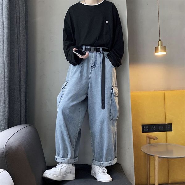2021 new men's straight loose cargo pocket casual pants baggy homme classic wash jeans male biker denim trousers plus size -2xl 5oue, Blue
2021 new men's straight loose cargo pocket casual pants baggy homme classic wash jeans male biker denim trousers plus size -2xl 5oue, Blue