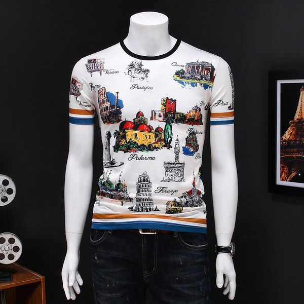 fashion creative print harajuku camisetas men hombre brand streetwear tee round neck, White;black
fashion creative print harajuku camisetas men hombre brand streetwear tee round neck, White;black