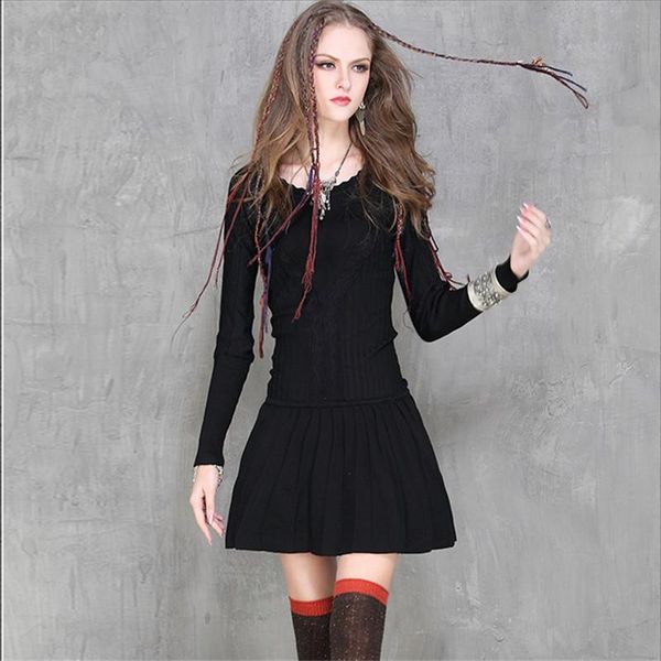 casual dresses vintage cotton women dress knitting bodycon long sleeve o-neck vestidos femininos winter slim women's, Black;gray
casual dresses vintage cotton women dress knitting bodycon long sleeve o-neck vestidos femininos winter slim women's, Black;gray
