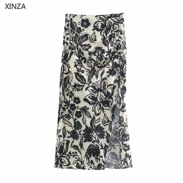 skirts women draped floral print black midi skirt high waist ruching slit hem summer woman chic side zip vintage kzer
skirts women draped floral print black midi skirt high waist ruching slit hem summer woman chic side zip vintage kzer