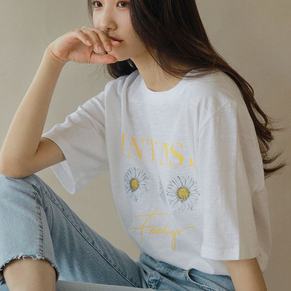 2021 new t-shirt, short sleeve, women's round neck, summer and leisure, 100% cotton, harajuku, floral printing agna, White
2021 new t-shirt, short sleeve, women's round neck, summer and leisure, 100% cotton, harajuku, floral printing agna, White
