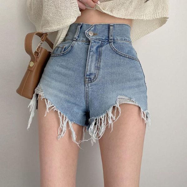 women's shorts stylish pockets tassel hem ripped denim women 2021 summer casual vintage high waist zipper short jeans, White;black
women's shorts stylish pockets tassel hem ripped denim women 2021 summer casual vintage high waist zipper short jeans, White;black