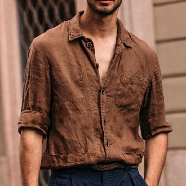 men's casual shirts stylish solid color shirt turn-down collar multi pockets plus size single-breasted long sleeve easy to wash for dai, White;black
men's casual shirts stylish solid color shirt turn-down collar multi pockets plus size single-breasted long sleeve easy to wash for dai, White;black