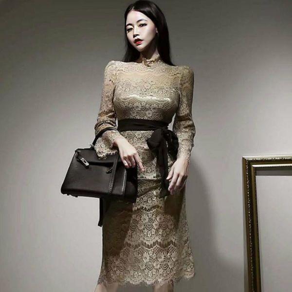 casual dresses 2021 winter korea slim midi pencil party sashes turtleneck solid full lace vestidos, Black;gray
casual dresses 2021 winter korea slim midi pencil party sashes turtleneck solid full lace vestidos, Black;gray