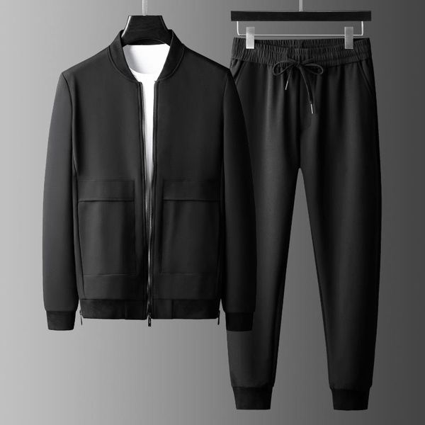 men's tracksuits jsbdlight luxury simple handsome zipper decorated baseball collar jacket autumn casual sports suit two pieces for men, Gray
men's tracksuits jsbdlight luxury simple handsome zipper decorated baseball collar jacket autumn casual sports suit two pieces for men, Gray