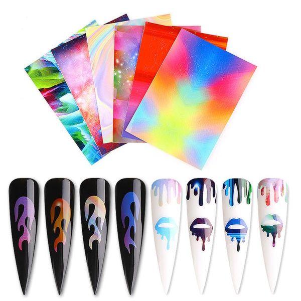 stickers & decals 6 sheets manicure sticker flame colorful nails transfer decoration (pattern a), Black
stickers & decals 6 sheets manicure sticker flame colorful nails transfer decoration (pattern a), Black