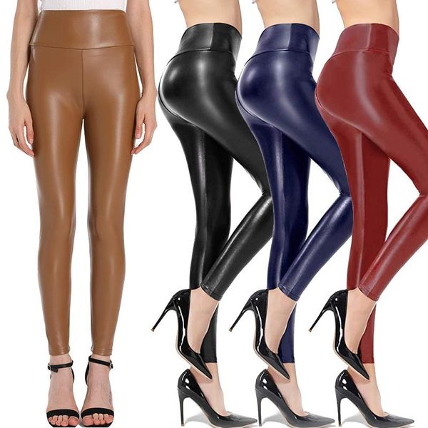 women's leggings stretch elastic trousers pu leather womens high waist pencil faux waisted pleather pants, Black
women's leggings stretch elastic trousers pu leather womens high waist pencil faux waisted pleather pants, Black