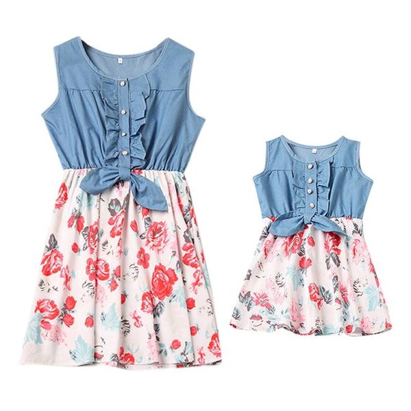 family matching outfits summer mom and daughter instagramable setssleeveless floral printed dresses for, Blue
family matching outfits summer mom and daughter instagramable setssleeveless floral printed dresses for, Blue
