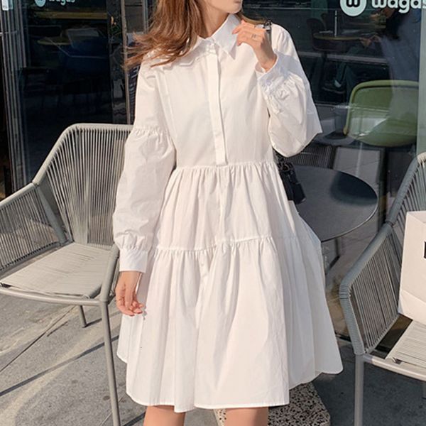 new elegant sleeve ruffles pleated women long shirt casual korean button loose plus size a-line es 2021 zyua, Black;gray
new elegant sleeve ruffles pleated women long shirt casual korean button loose plus size a-line es 2021 zyua, Black;gray