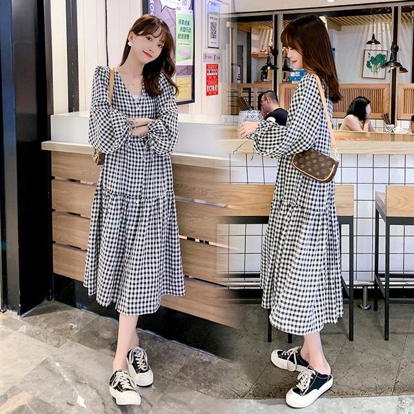 maternity dresses 516# autumn chic plaid long dress casual v neck korean fashion clothes for pregnant women large size loose pregnancy, White
maternity dresses 516# autumn chic plaid long dress casual v neck korean fashion clothes for pregnant women large size loose pregnancy, White