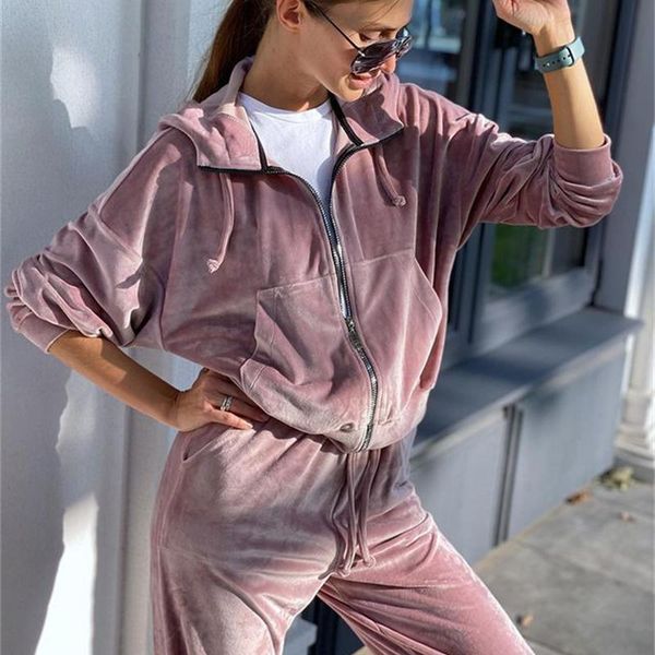 women's two piece pants gold velvet tracksuit women set autumn clothes zipper hoodies jacket long suit casual velour sets outfit, White
women's two piece pants gold velvet tracksuit women set autumn clothes zipper hoodies jacket long suit casual velour sets outfit, White