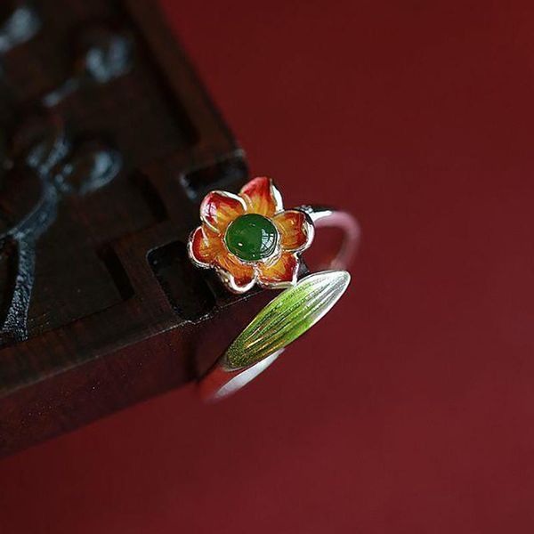 cluster rings original design natural hetian jasper enamel opening adjustable ring chinese retro charm women's silver jewelry, Golden;silver
cluster rings original design natural hetian jasper enamel opening adjustable ring chinese retro charm women's silver jewelry, Golden;silver