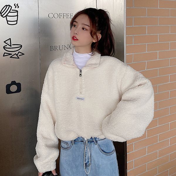 2021 new cashmere half zipper girl sweater women's collar loose korean style cushion veet thickened cool soft coat 5dl1, Black
2021 new cashmere half zipper girl sweater women's collar loose korean style cushion veet thickened cool soft coat 5dl1, Black