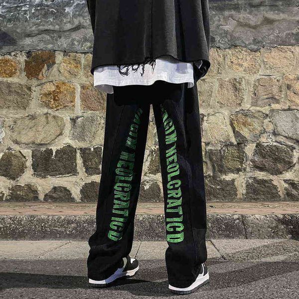 american fried street pants niche design letter embroidered hip hop jeans men's loose straight wide leg, Blue
american fried street pants niche design letter embroidered hip hop jeans men's loose straight wide leg, Blue