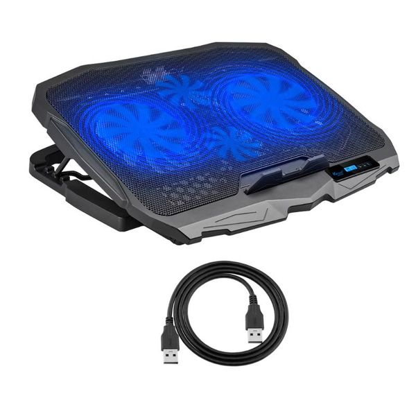 lapcooling pad 4 cooling fans and double usb ports lapcooler with light lcd display notebook stand for 12-16 inch
lapcooling pad 4 cooling fans and double usb ports lapcooler with light lcd display notebook stand for 12-16 inch