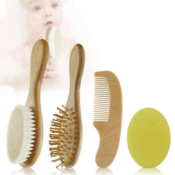 hair brushes 3pcs/set hairbrush set natural wood comb soft wool born bath care personalized massager kids gift for bathing, Silver
hair brushes 3pcs/set hairbrush set natural wood comb soft wool born bath care personalized massager kids gift for bathing, Silver