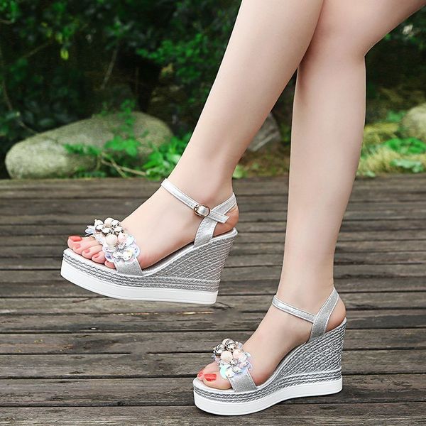 Luxury Crystal Pearl Wedges Sandals for Women Ladies Summer High Heels Platform Sandalias Ankle Strap Rome Shoes Woman 33Dress Shoes, Pink
Luxury Crystal Pearl Wedges Sandals for Women Ladies Summer High Heels Platform Sandalias Ankle Strap Rome Shoes Woman 33Dress Shoes, Pink