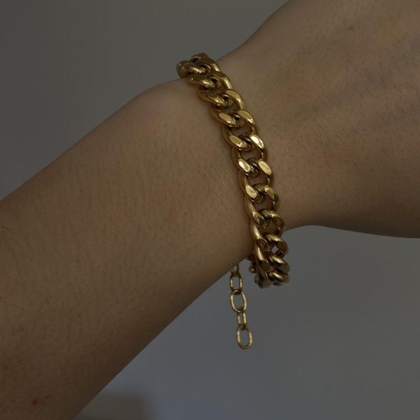 chains basic cuban bracelet 9mm thick chain stainless steel plating 18k real gold ins in europe and america, Silver
chains basic cuban bracelet 9mm thick chain stainless steel plating 18k real gold ins in europe and america, Silver